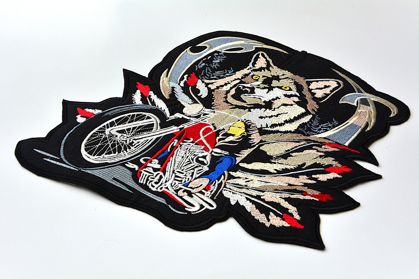 Wolf Biker - Iron On Patch