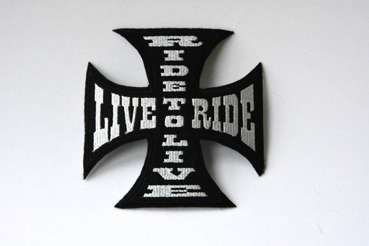 Ride To Live Live To Ride - Iron On Patch