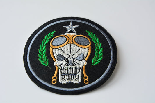 Aviator Skull - Iron On Patch