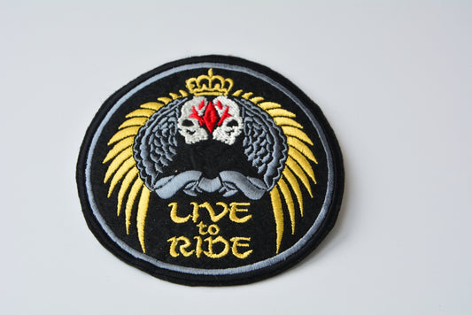Live To Ride - Iron On Patch
